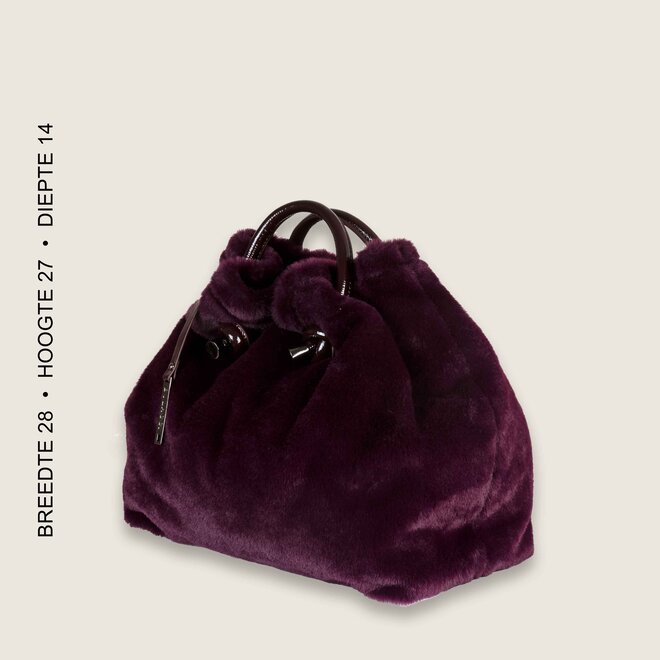 handbag Fun fur (burgundy )