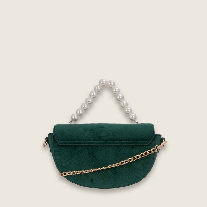 Velvet pearl tas ( Smaragd groene )