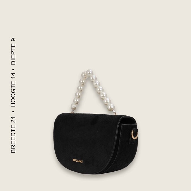 Velvet pearl tas ( Zwarte )