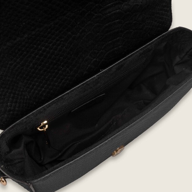 Velvet pearl bag ( black )