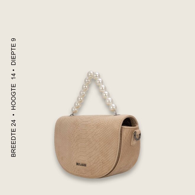 Velvet pearl bag ( Creme )