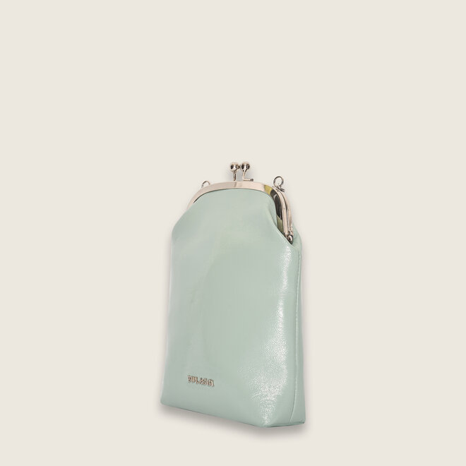 Patent frame bag ( patina green )