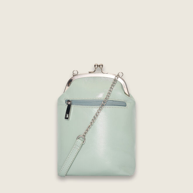 Patent frame bag ( patina green )