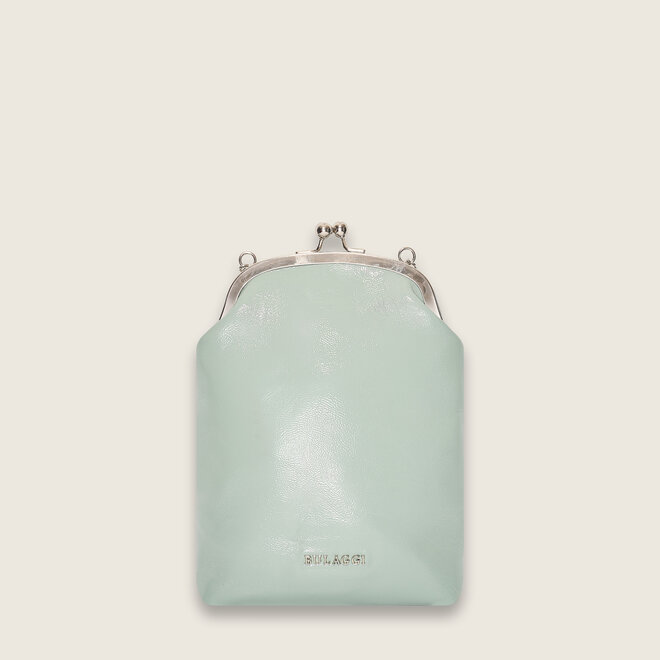 Patent frame bag ( patina green )