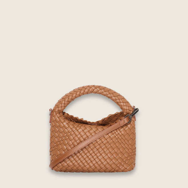 weave handbag ( cognac )