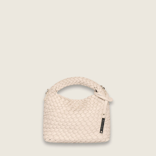 weave handbag ( cream-colored )