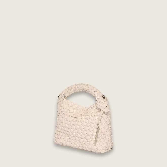 weave handbag ( cream-colored )