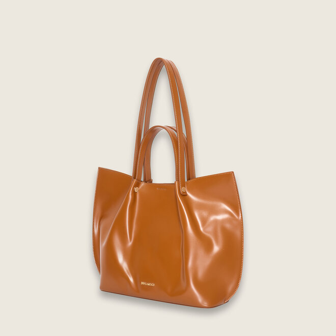 Loren shopper rond ( cognac kleurige )