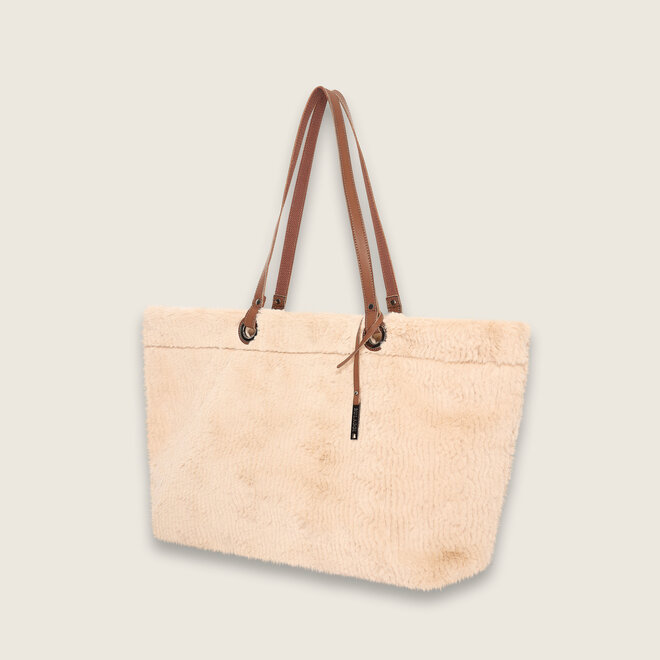 Sunny Faux fur shopper ( champagne kleurige )