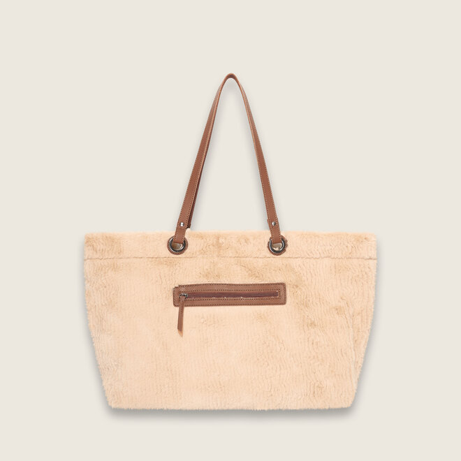 Sunny Faux fur shopper ( champagne kleurige )