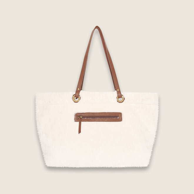 Sunny Faux fur shopper ( creme kleurige )