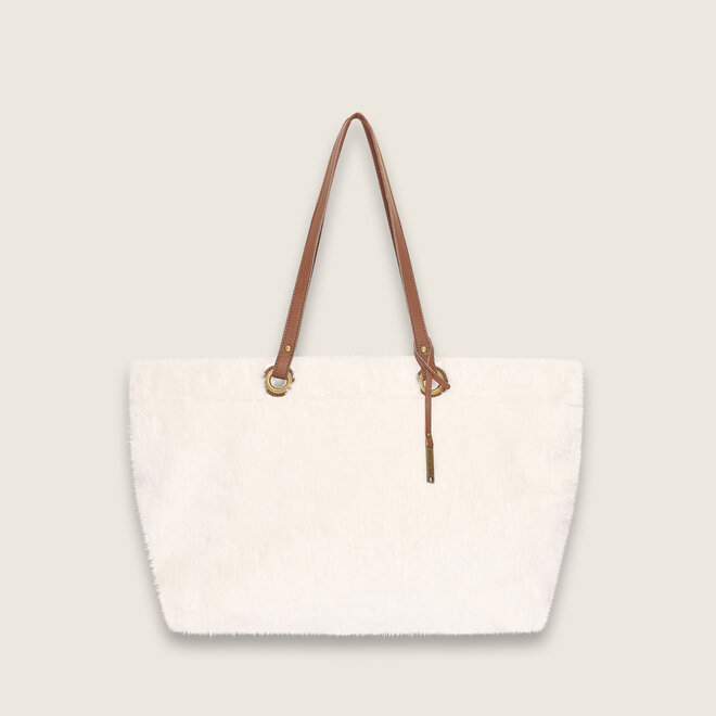 Sunny Faux fur shopper ( creme kleurige )