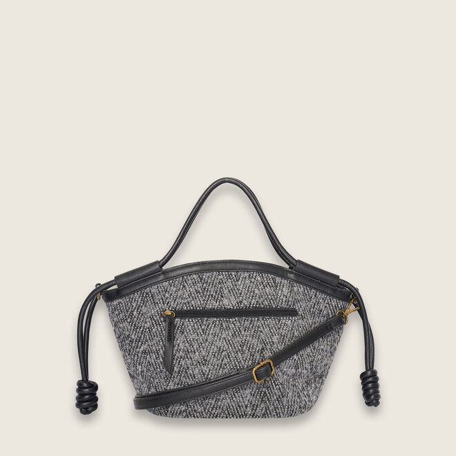 Herringbone shopper ( black )