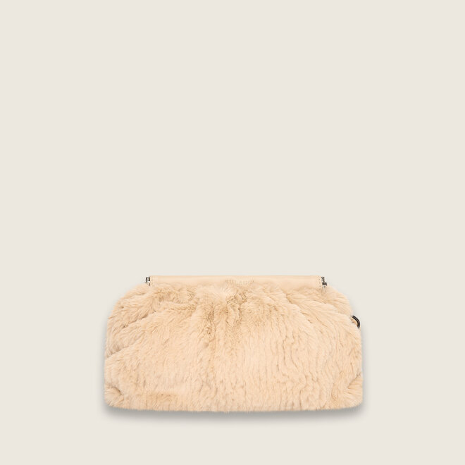 Faux fur crossover ( champagne kleurige )
