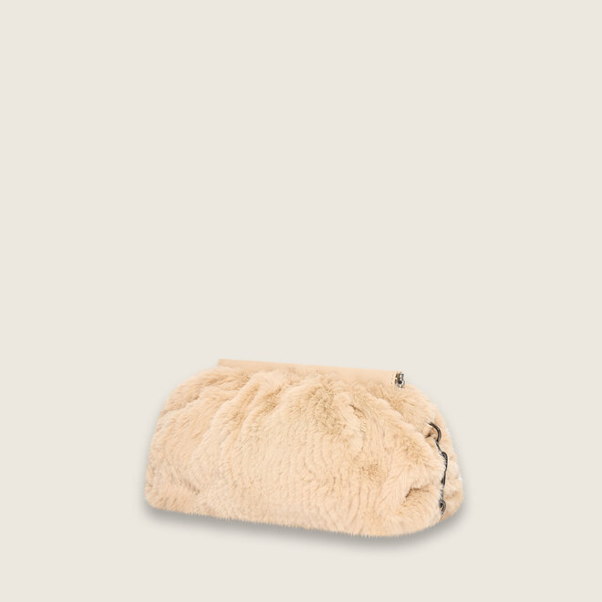 Faux fur crossover ( champagne kleurige )