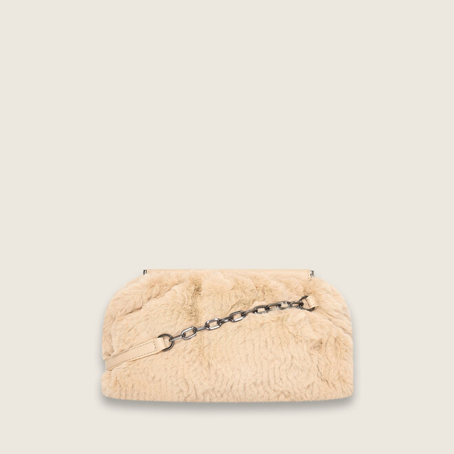 Faux fur crossover ( champagne kleurige )