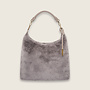 Faux fur hobo ( light grey )