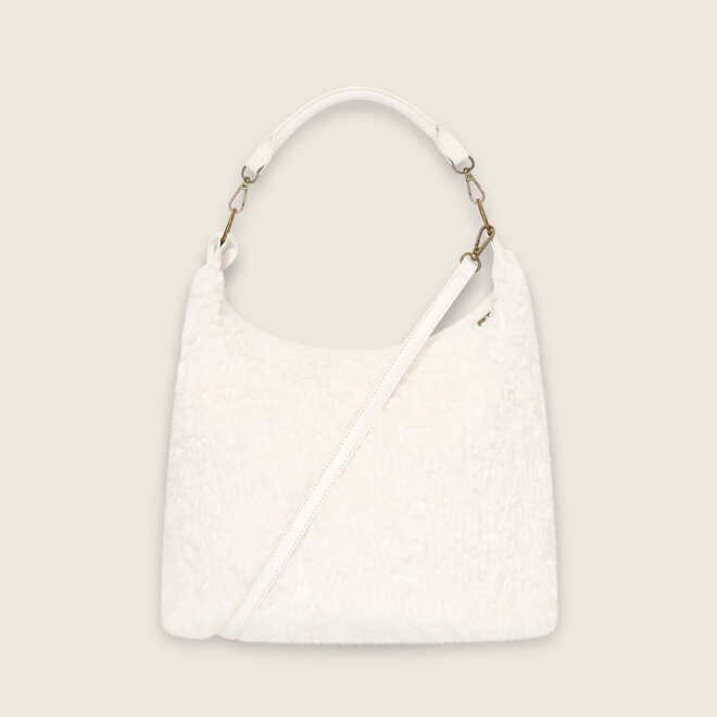 Faux fur hobo ( creme )