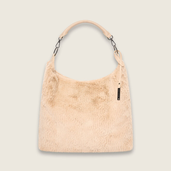 Faux fur hobo ( champagne kleurige )