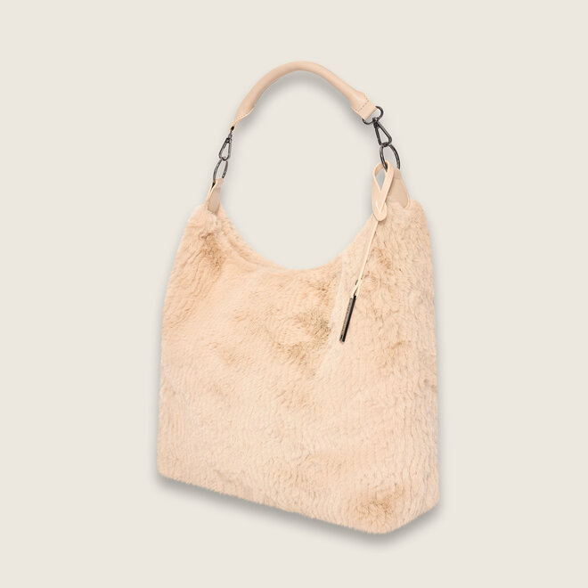 Faux fur hobo ( champagne kleurige )