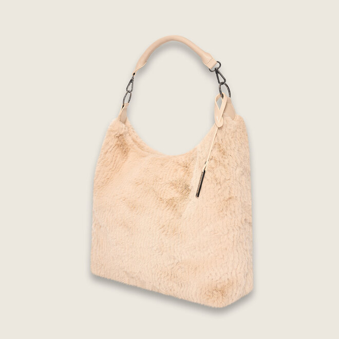 Faux fur hobo ( champagne kleurige )