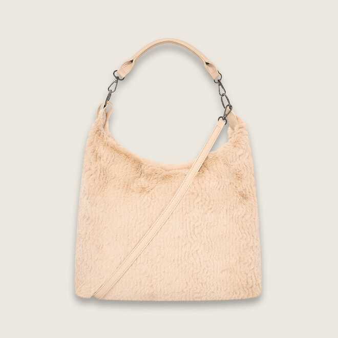 Faux fur hobo ( champagne )