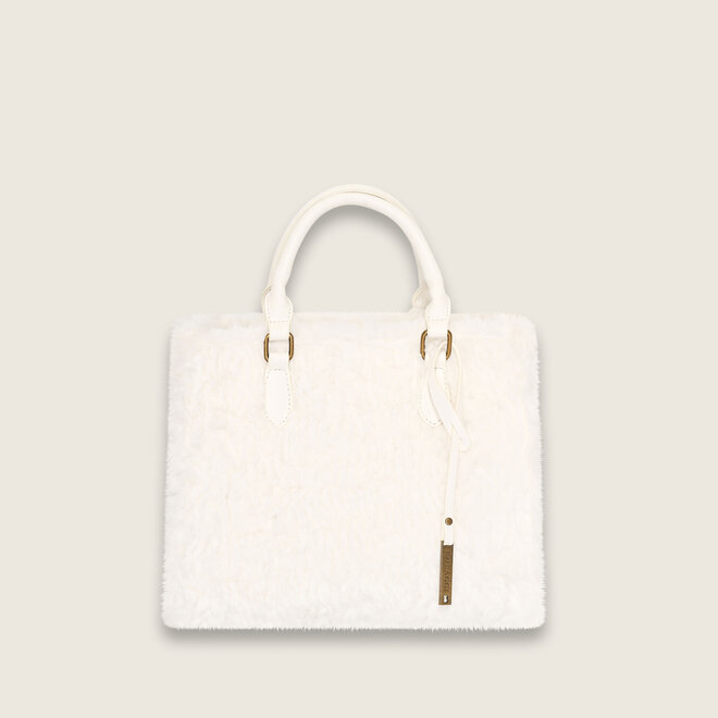 Faux fur shopper ( creme kleurige )