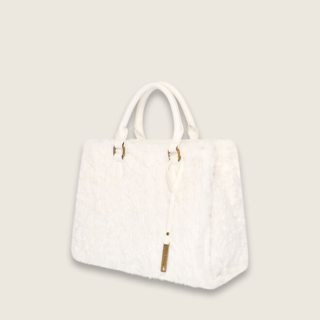 Faux fur shopper ( creme kleurige )