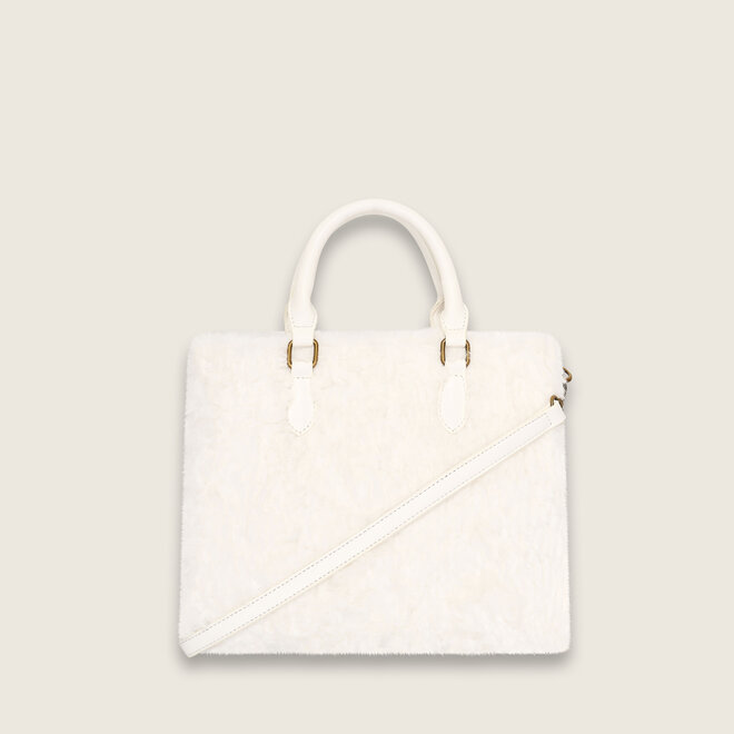 Faux fur shopper ( creme kleurige )