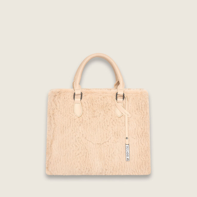 Faux fur shopper ( champagne )