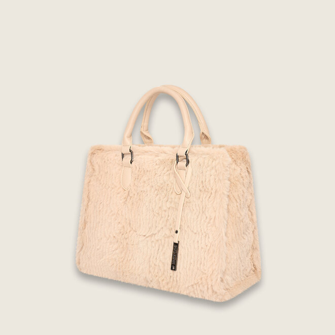 Faux fur shopper ( champagne )