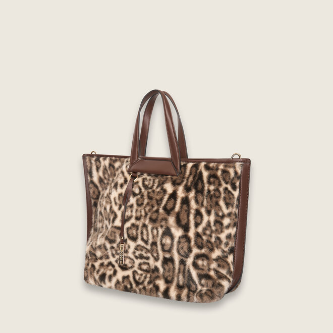 Leo fur shopper ( creme kleurige )