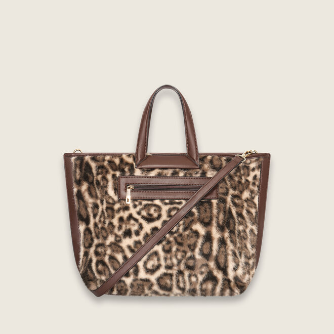 Leo fur shopper ( creme kleurige )