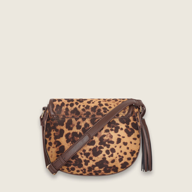 Leopard saddle tas ( cognac kleurige )