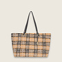 Teddy checkered shopper ( creme )