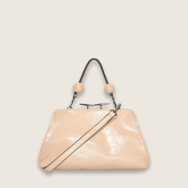 Crinkle frame tas ( creme kleurige )