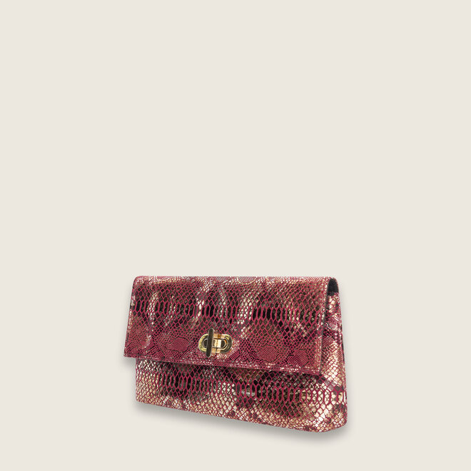 Snake clutch ( bordeaux kleurige )