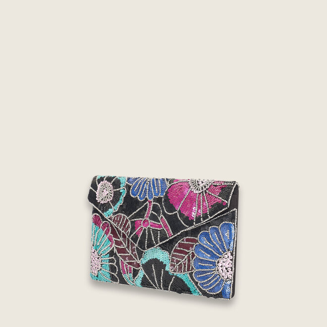 Flower clutch ( black )