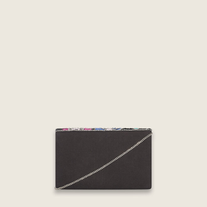 Flower clutch ( zwart/blauw )