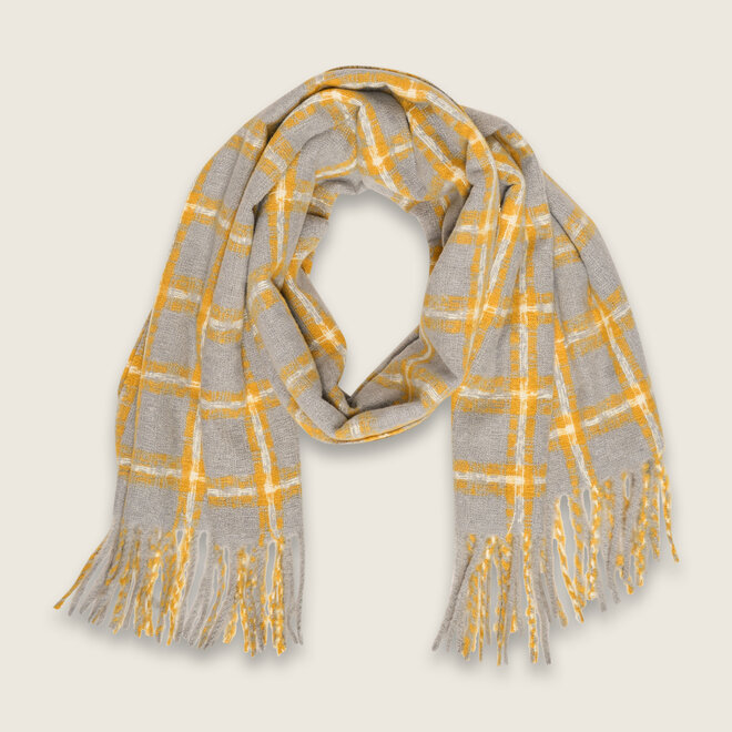 Checkered shawl ( gray mele )