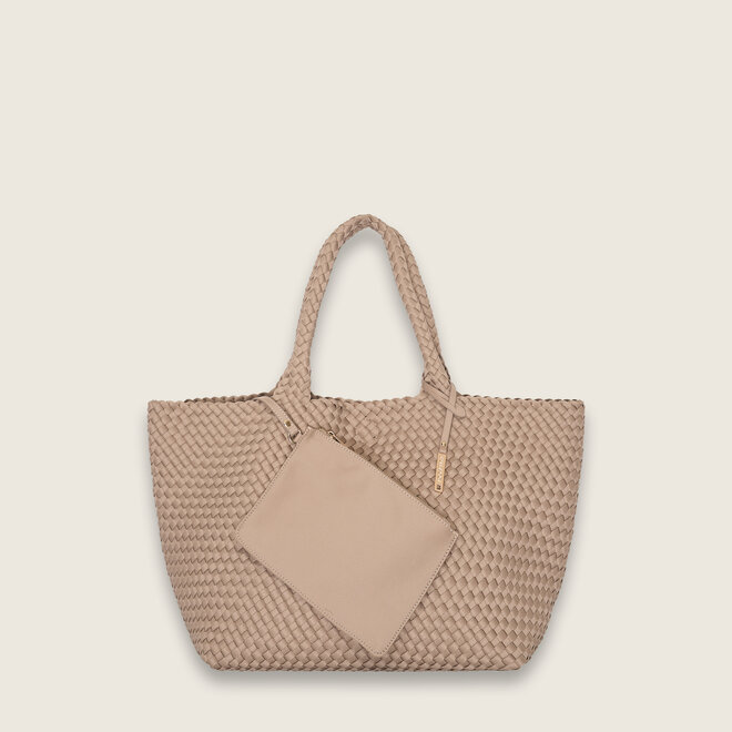 Neopreen woven shopper S ( taupe )