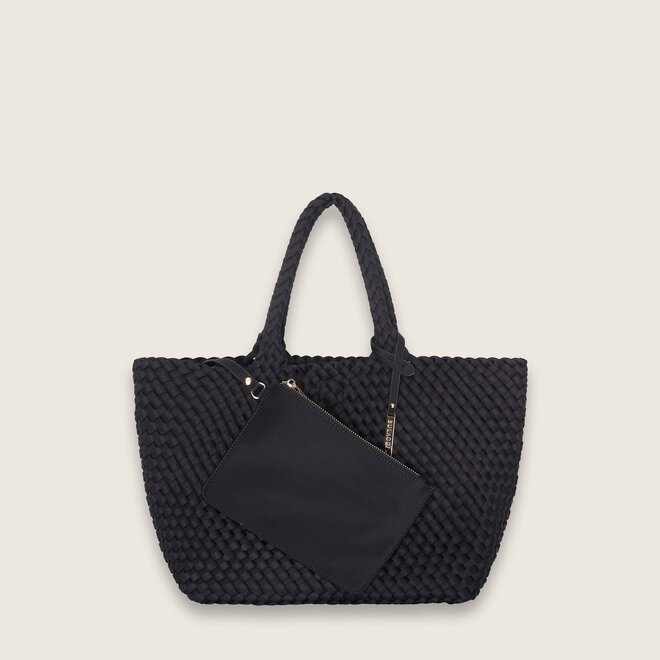 Neopreen woven shopper L ( zwarte )