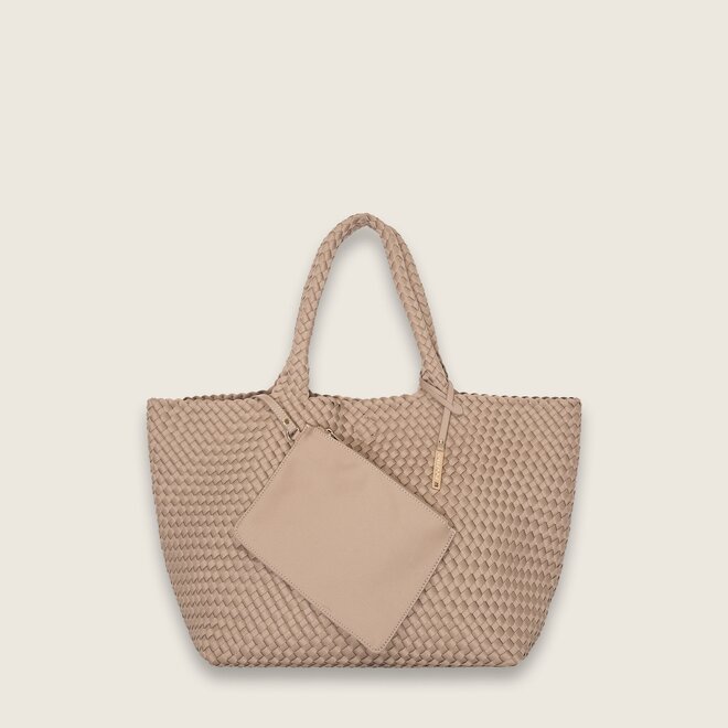 Neopreen woven shopper L ( taupe )