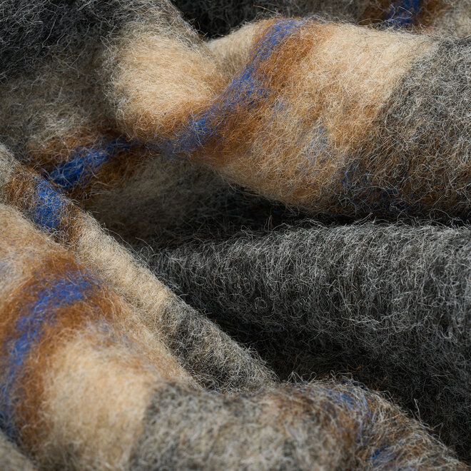 Geruite shawl ( grijs/camel/ecru )