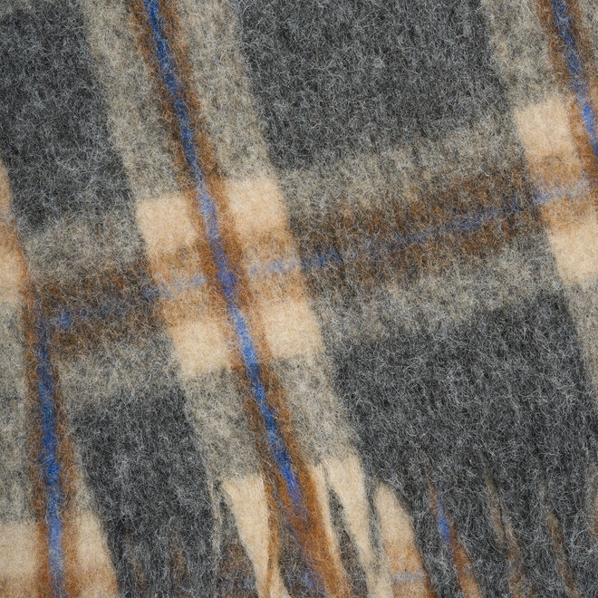 Geruite shawl ( grijs/camel/ecru )