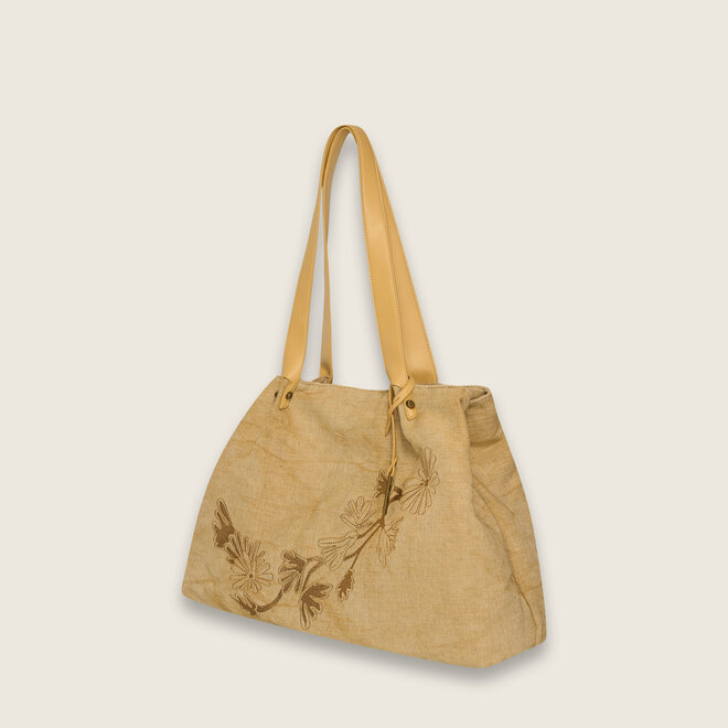 Embroidery Sunny shopper ( Olijf )