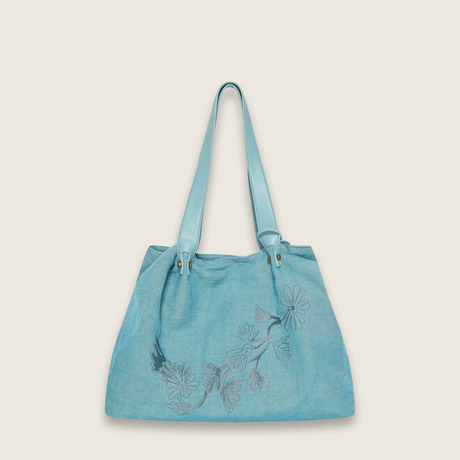 Embroidery Sunny shopper (Pastel blue)