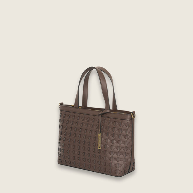 Woven shopper ( Donker bruin )