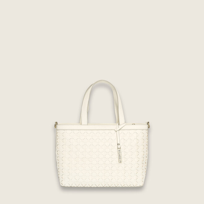 Woven shopper ( Wit )