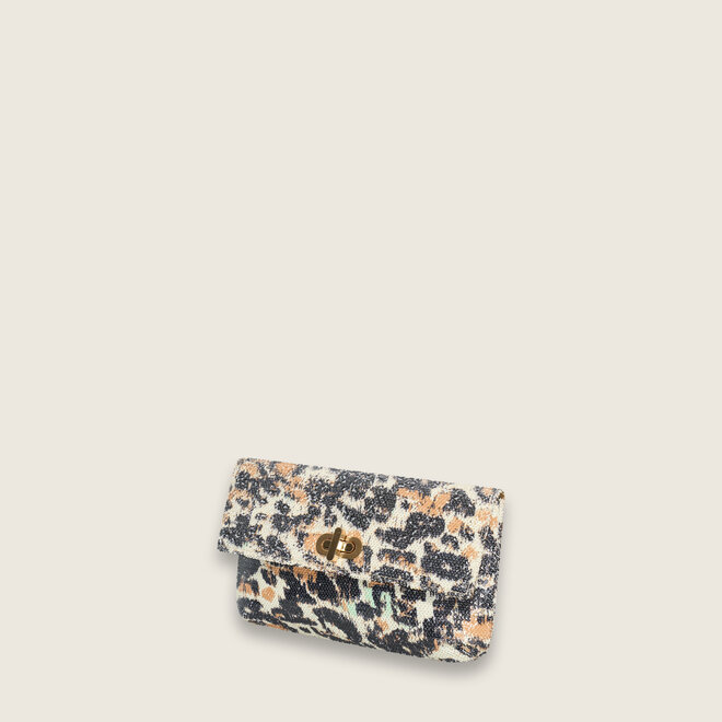 Leopard clutch (Cream)